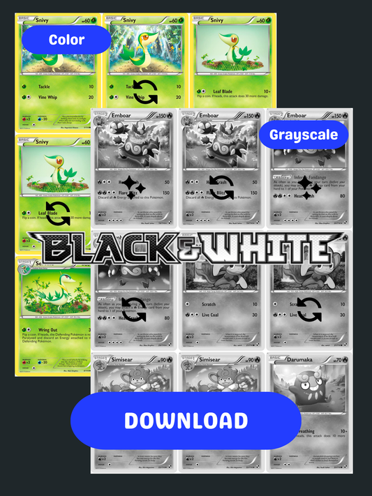 Black & White: Base Set Printable Master and Complete Set Binder Placeholders + Checklist (Digital Download)