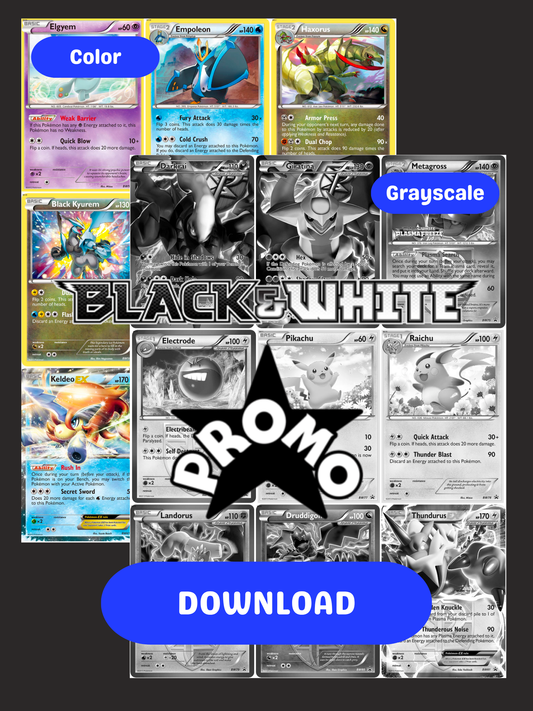Black & White: Promos Printable Master Set Binder Placeholders + Checklist (Digital Download)