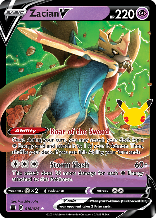 Zacian V Pokémon Card 016/025 from Celebrations