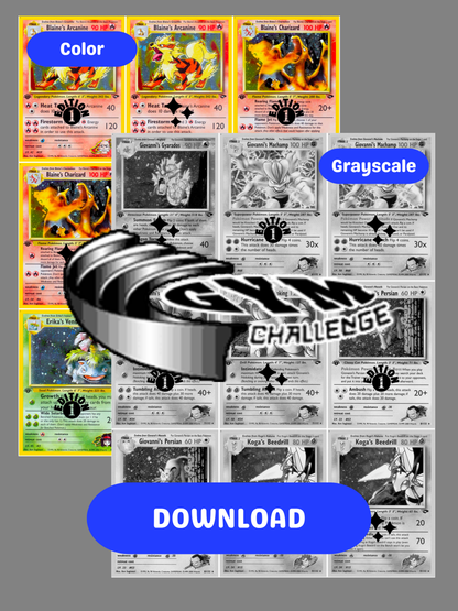 Gym: Challenge Printable Master and Complete Set Binder Placeholders + Checklist (Digital Download)