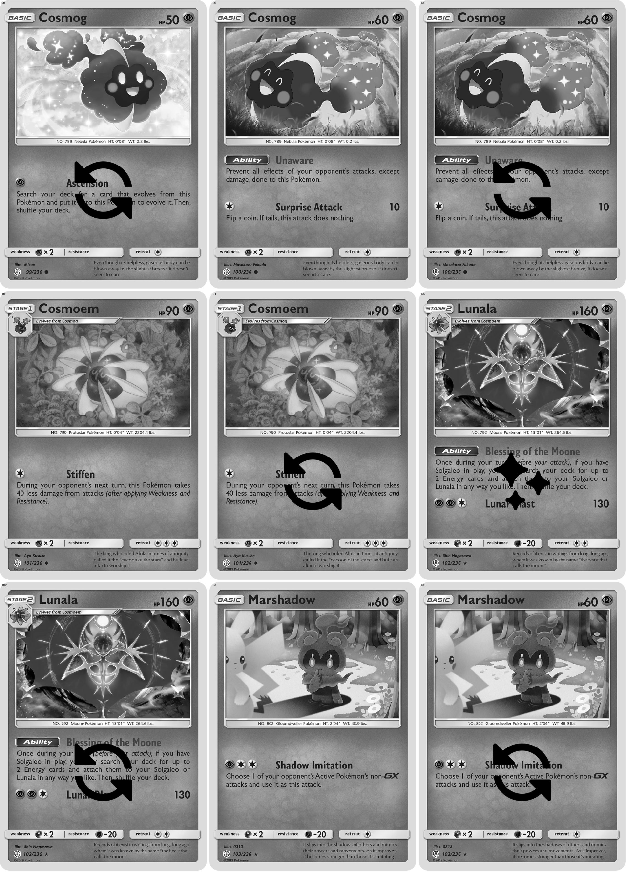 Sun & Moon: Cosmic Eclipse Printable Master and Complete Set Binder Placeholders + Checklist (Digital Download)