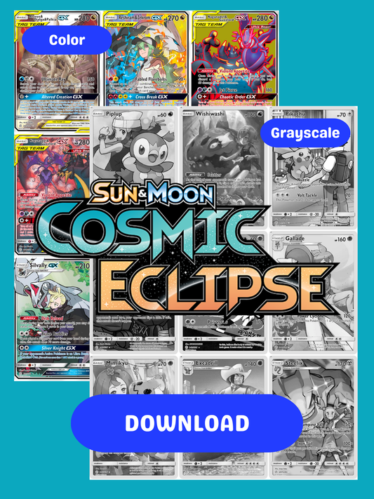 Sun & Moon: Cosmic Eclipse Printable Master and Complete Set Binder Placeholders + Checklist (Digital Download)