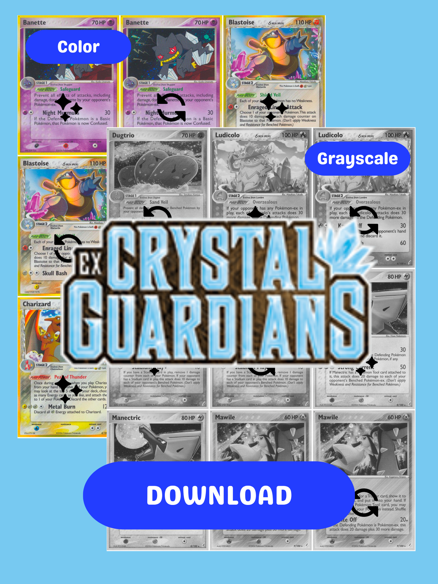 EX: Crystal Guardians Printable Master and Complete Set Binder Placeholders + Checklist (Digital Download)