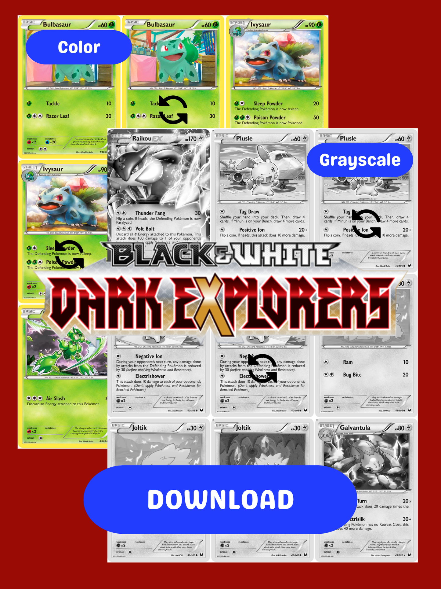 Black & White: Dark Explorers Printable Master and Complete Set Binder Placeholders + Checklist (Digital Download)