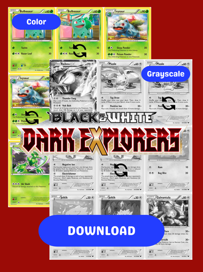Black & White: Dark Explorers Printable Master and Complete Set Binder Placeholders + Checklist (Digital Download)