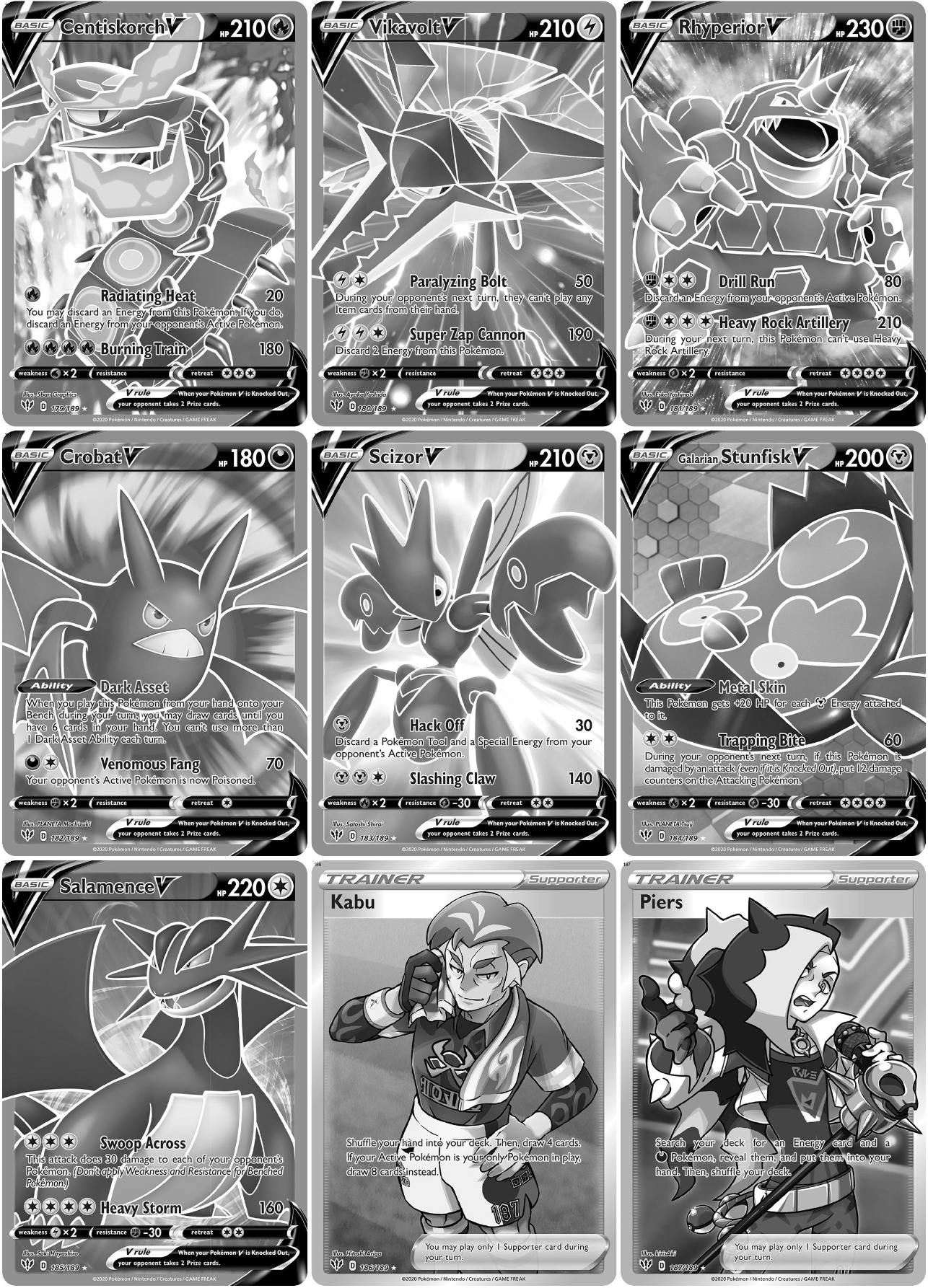 Sword & Shield: Darkness Ablaze Printable Master and Complete Set Binder Placeholders + Checklist (Digital Download)