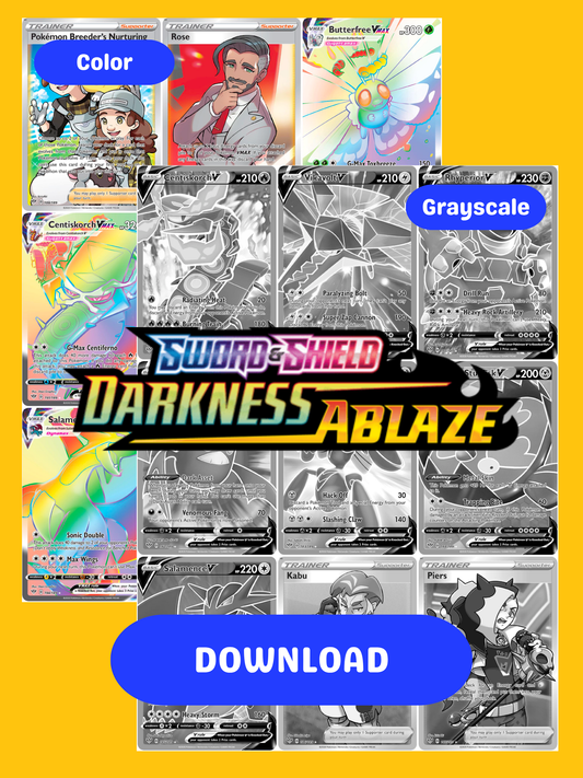 Sword & Shield: Darkness Ablaze Printable Master and Complete Set Binder Placeholders + Checklist (Digital Download)