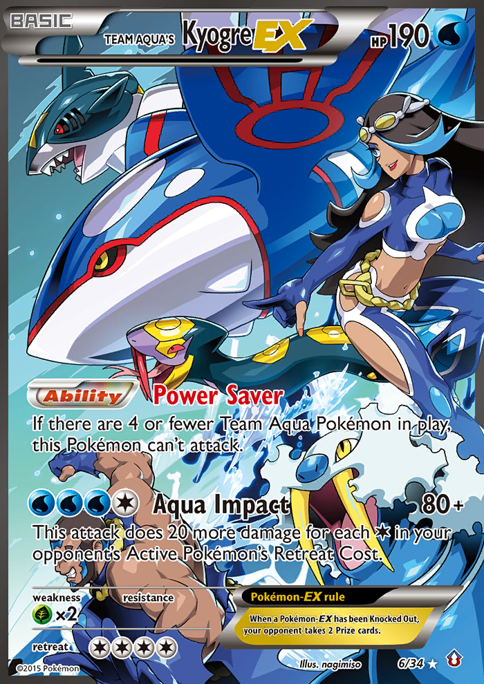 Team Aqua's Kyogre-EX Pokémon Card 006/034 from Double Crisis