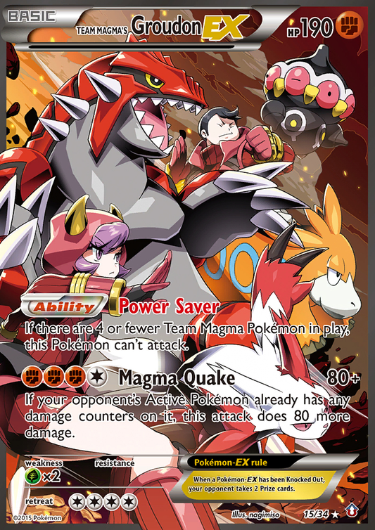 Team Magma's Groudon-EX Pokémon Card 015/034 from Double Crisis
