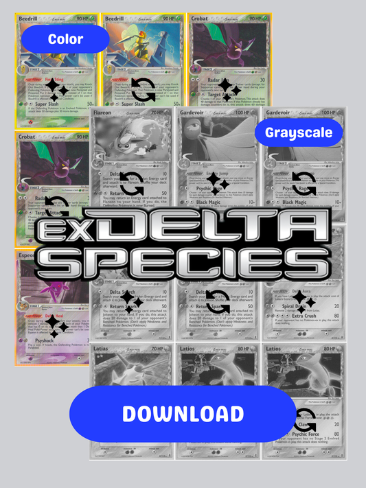 EX: Delta Species Printable Master and Complete Set Binder Placeholders + Checklist (Digital Download)