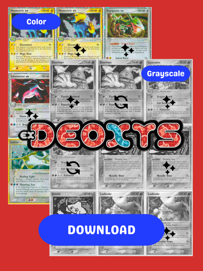 EX: Deoxys Printable Master and Complete Set Binder Placeholders + Checklist (Digital Download)