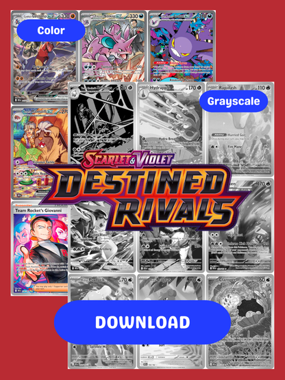 Scarlet & Violet: Destined Rivals Printable Master and Complete Set Binder Placeholders + Checklist (Digital Download)