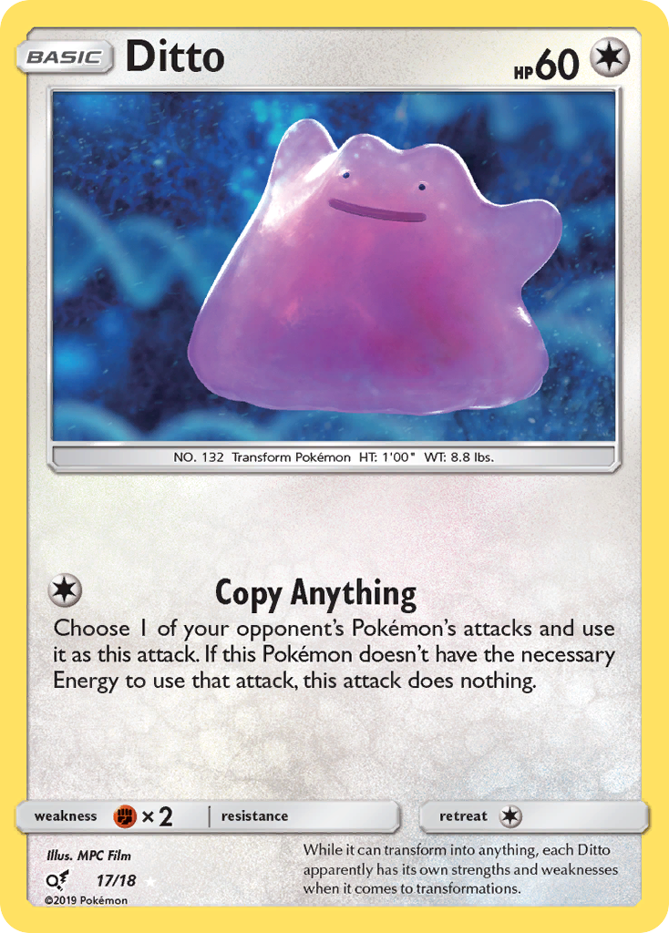 Ditto Pokémon Card 017/018 from Detective Pikachu