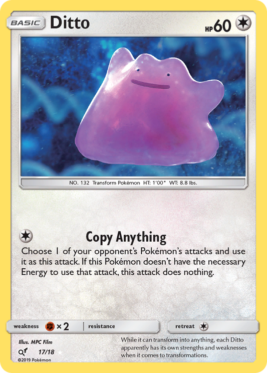 Ditto Pokémon Card 017/018 from Detective Pikachu
