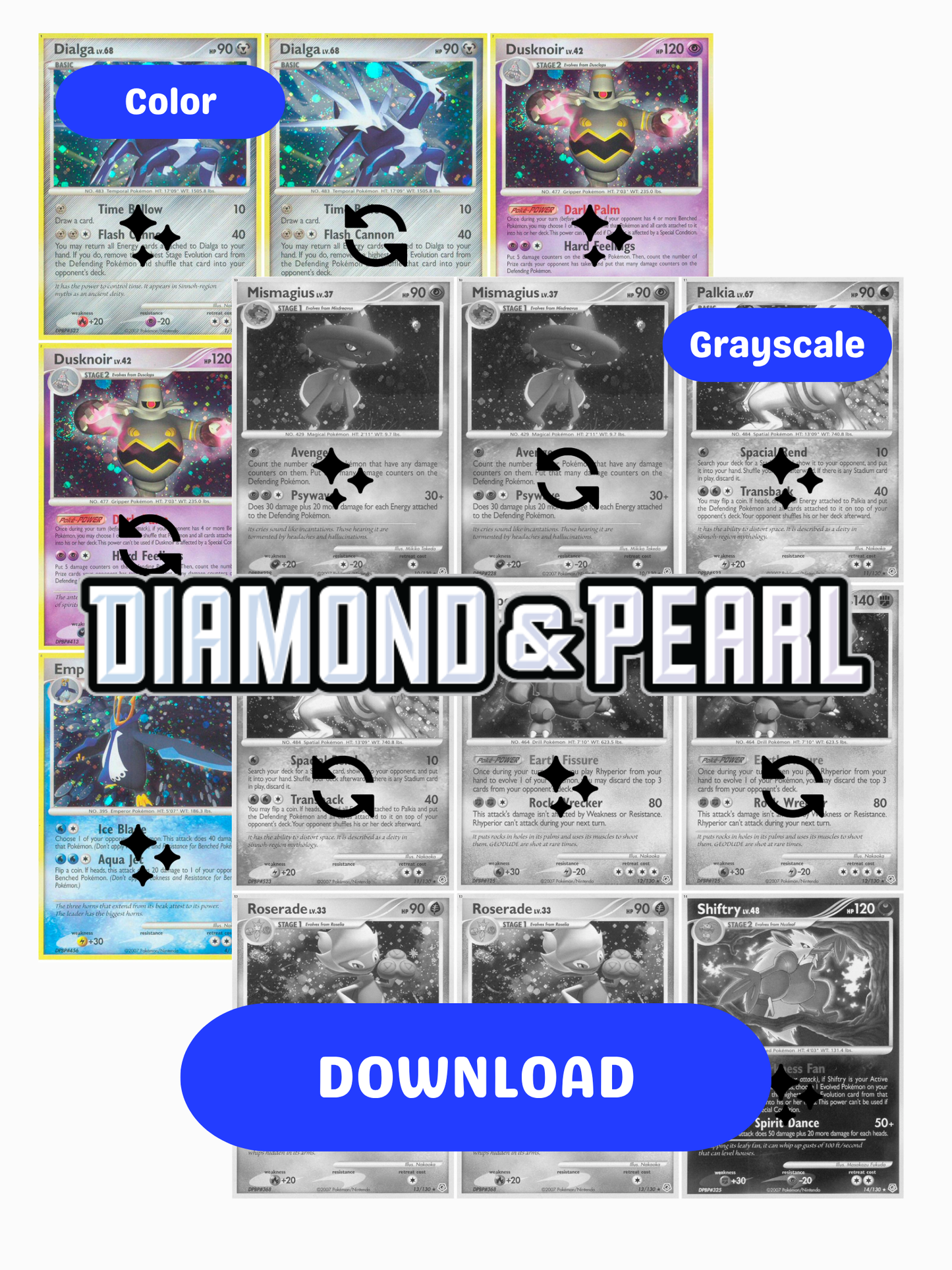 Diamond & Pearl: Base Set Printable Master and Complete Set Binder Placeholders + Checklist (Digital Download)