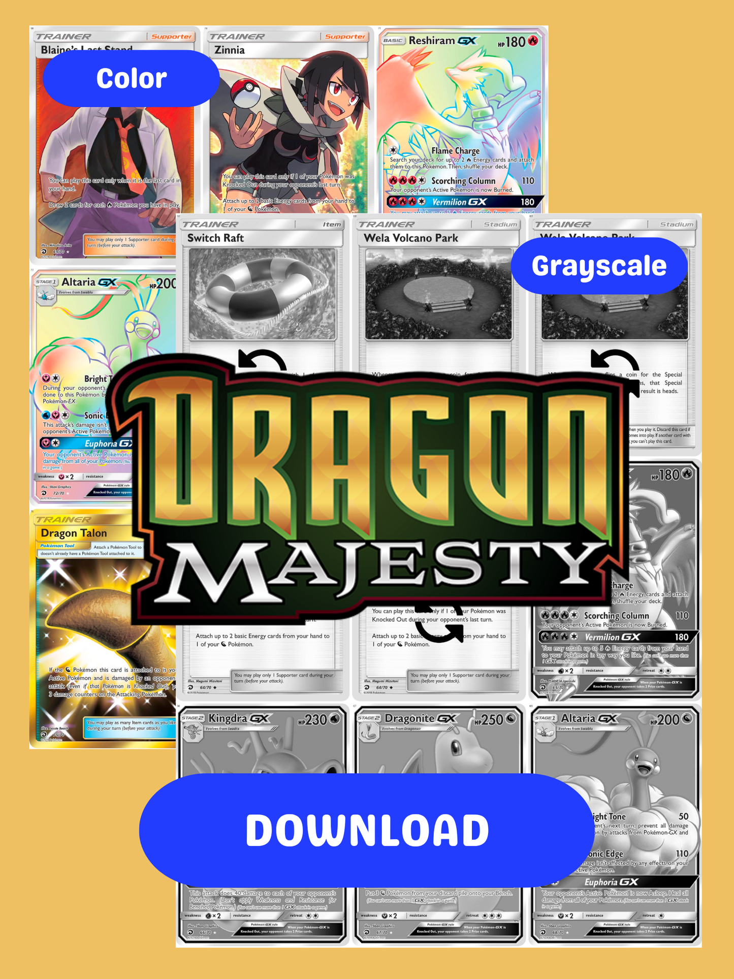 Sun & Moon: Dragon Majesty Printable Master and Complete Set Binder Placeholders + Checklist (Digital Download)