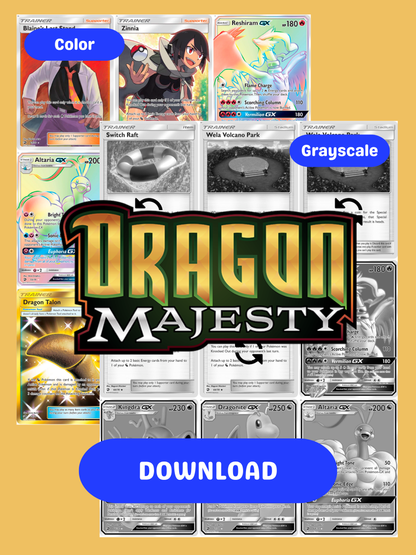 Sun & Moon: Dragon Majesty Printable Master and Complete Set Binder Placeholders + Checklist (Digital Download)