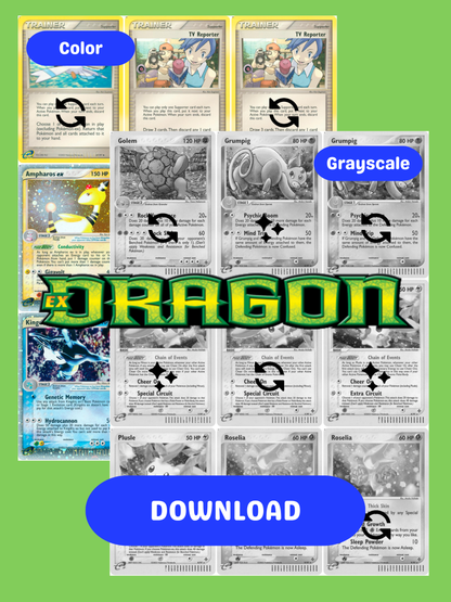 EX: Dragon Printable Master and Complete Set Binder Placeholders + Checklist (Digital Download)