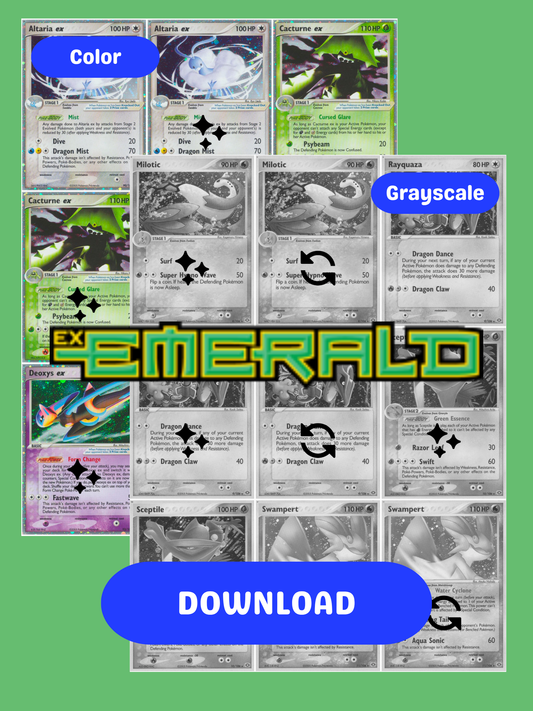 EX: Emerald Printable Master and Complete Set Binder Placeholders + Checklist (Digital Download)