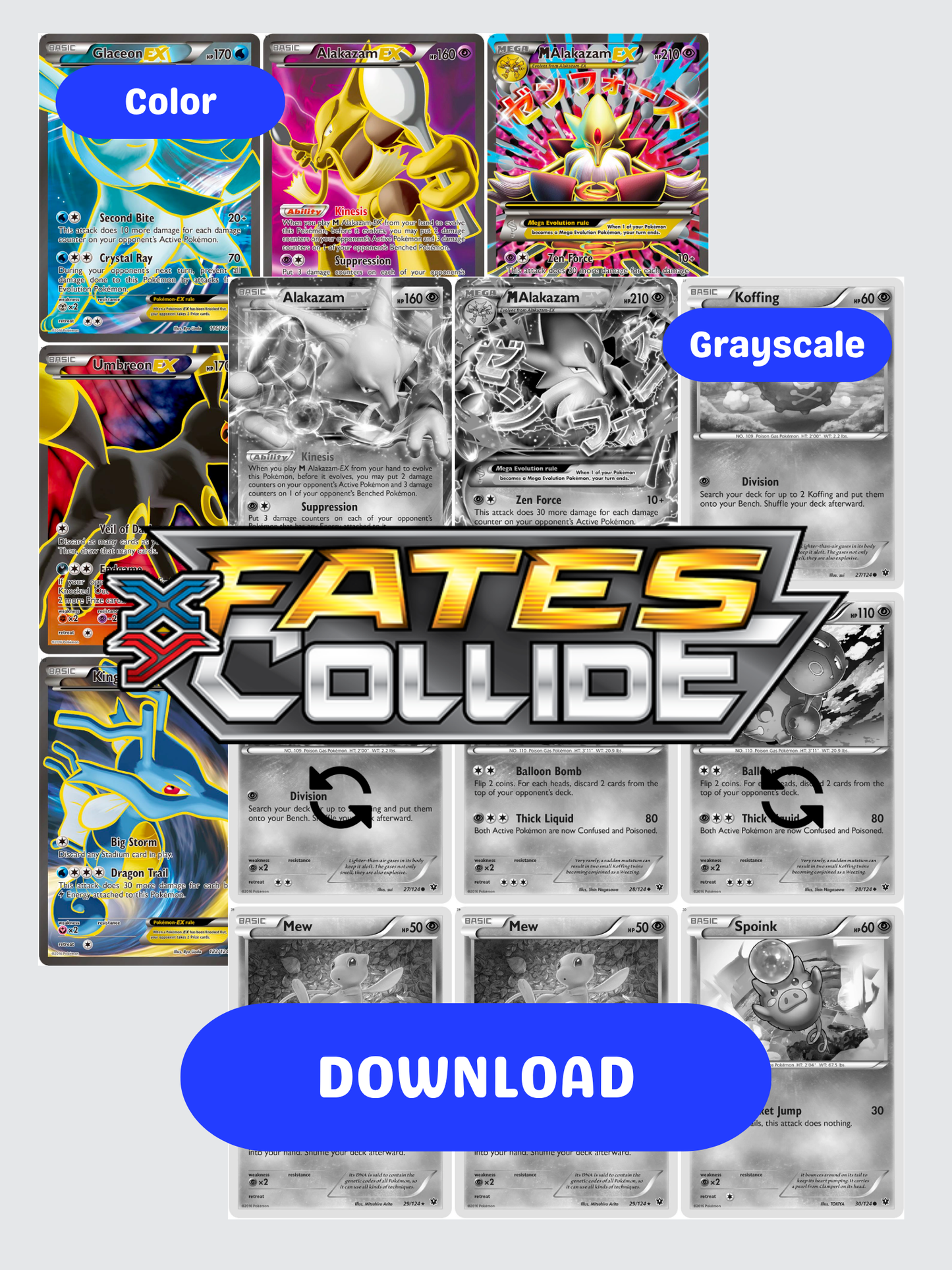 XY: Fates Collide Printable Master and Complete Set Binder Placeholders + Checklist (Digital Download)