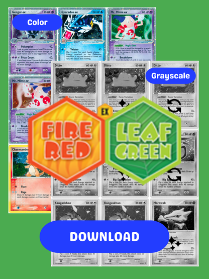 EX: FireRed & LeafGreen Printable Master and Complete Set Binder Placeholders + Checklist (Digital Download)