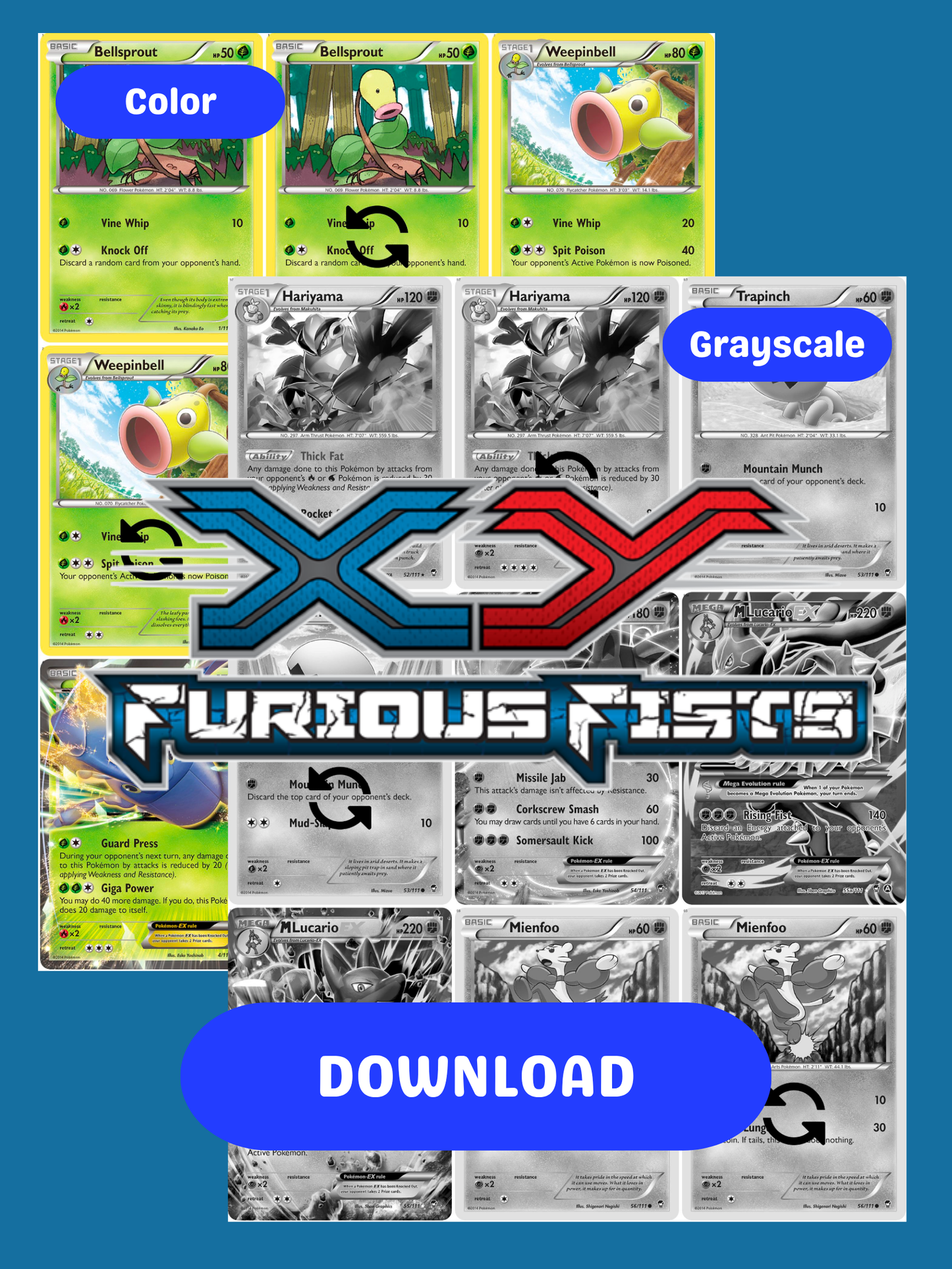 XY: Furious Fists Printable Master and Complete Set Binder Placeholders + Checklist (Digital Download)