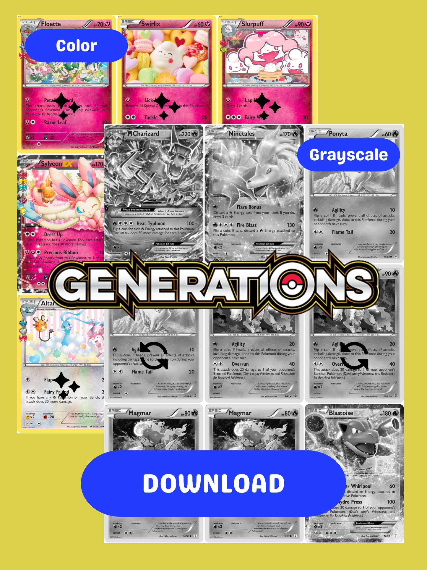 XY: Generations Printable Master and Complete Set Binder Placeholders + Checklist (Digital Download)