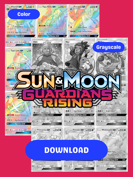 Sun & Moon: Guardians Rising Printable Master and Complete Set Binder Placeholders  + Checklist (Digital Download)