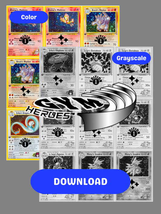 Gym: Heroes Printable Master Set Binder Placeholders + Checklist (Digital Download)