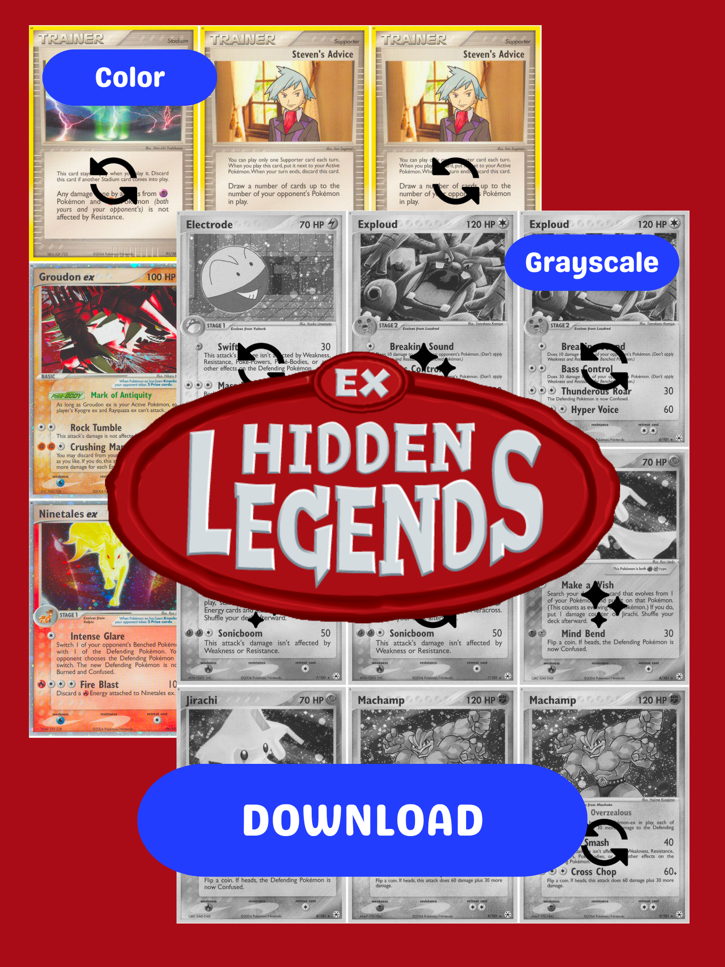 EX: Hidden Legends Printable Master and Complete Set Binder Placeholders + Checklist (Digital Download)