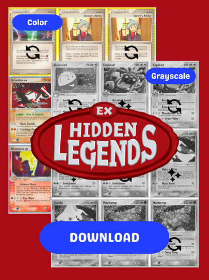 EX: Hidden Legends Printable Master and Complete Set Binder Placeholders + Checklist (Digital Download)