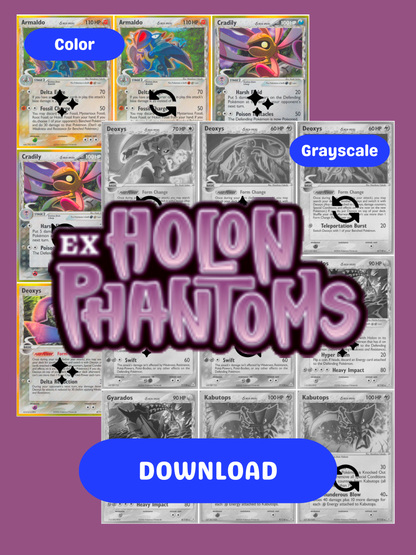 EX: Holon Phantoms Printable Master and Complete Set Binder Placeholders + Checklist (Digital Download)