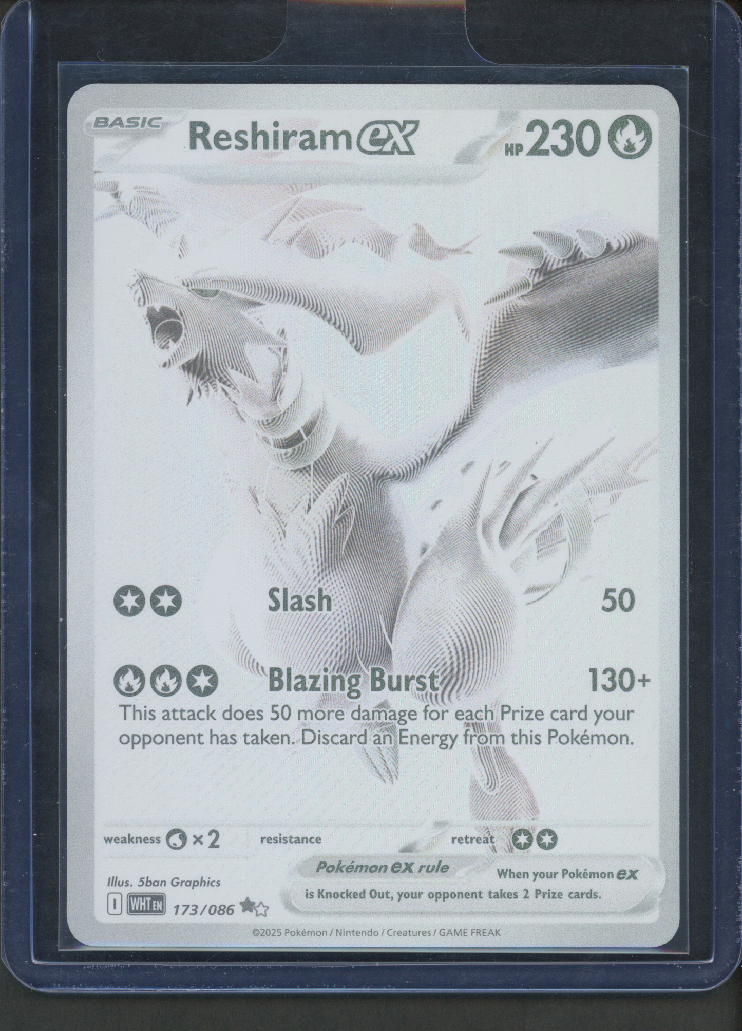 173/086 - Reshiram ex – White Flare – Black White Rare