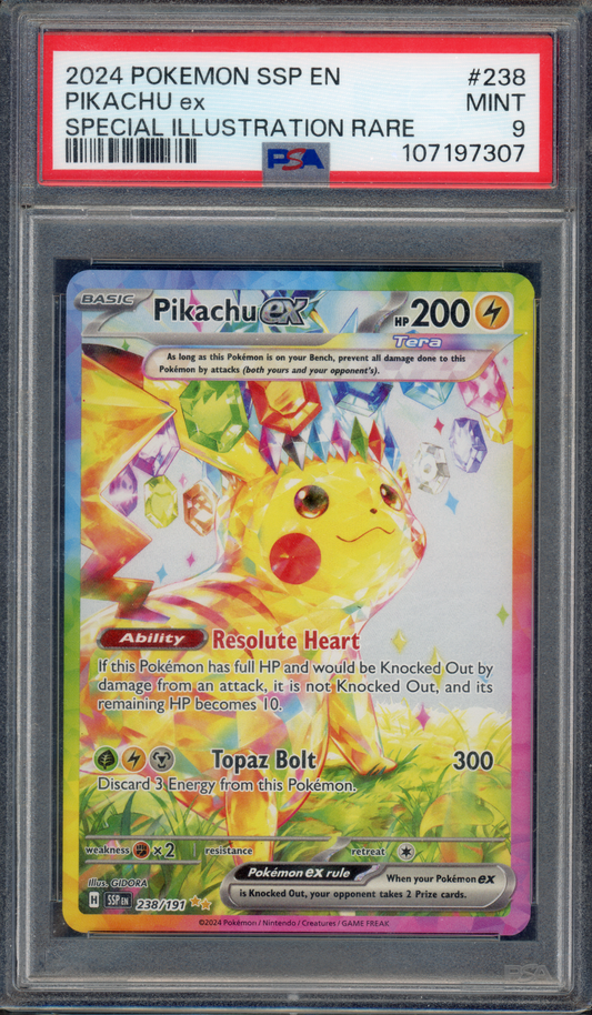 238/191 - Pikachu ex – Surging Sparks – Special Illustration Rare (Graded)