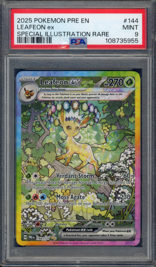 144/131 - Leafeon ex – Prismatic Evolutions – Special Illustration Rare (Graded)