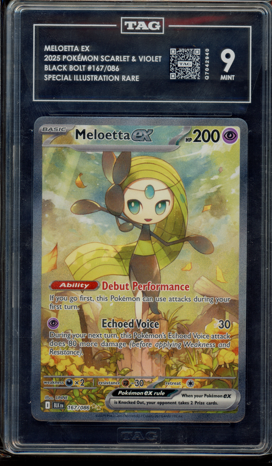 167/086 - Meloetta ex – Black Bolt – Special Illustration Rare (Graded)