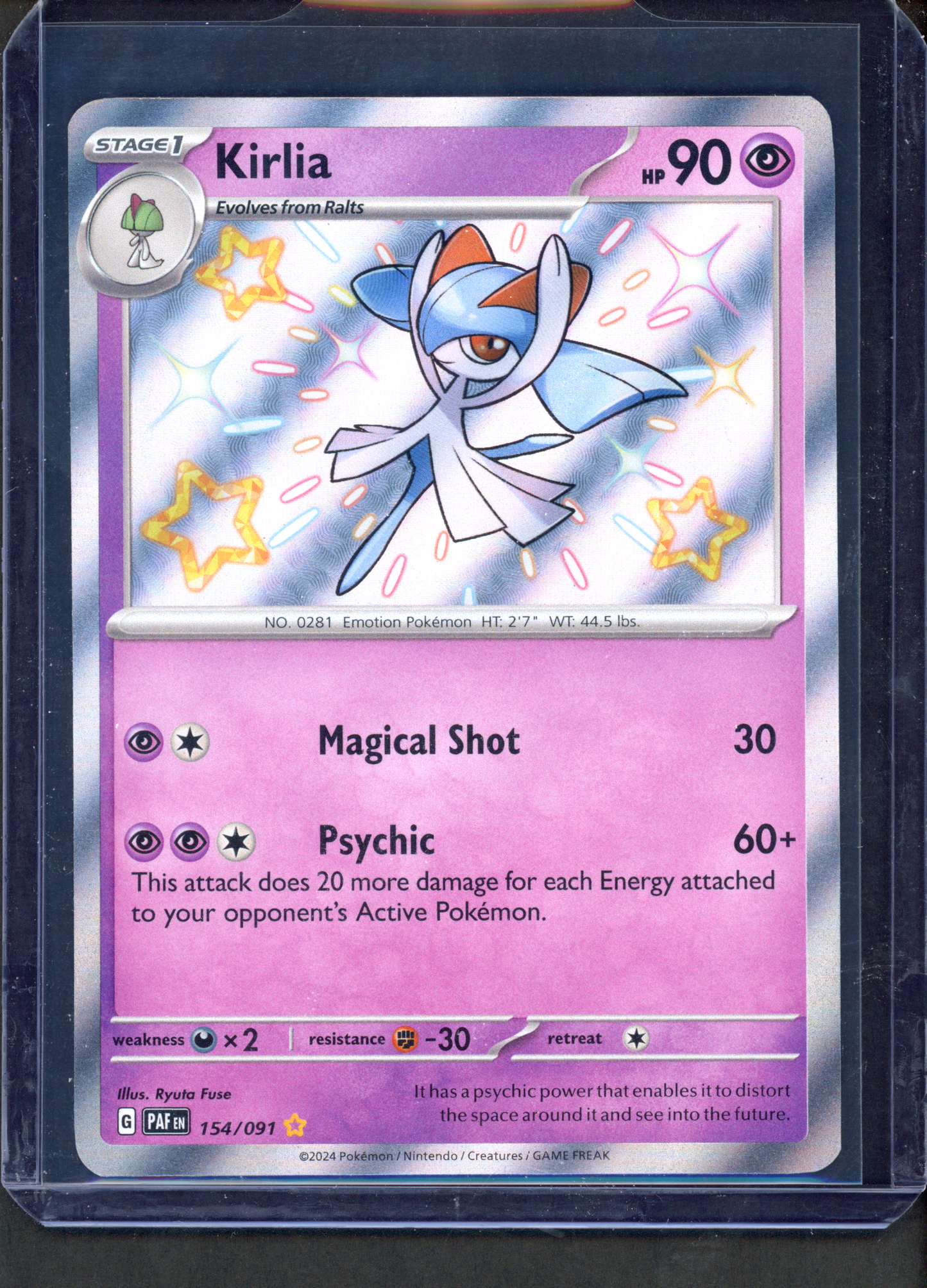 154/091 - Kirlia – Paldean Fates – Shiny Rare