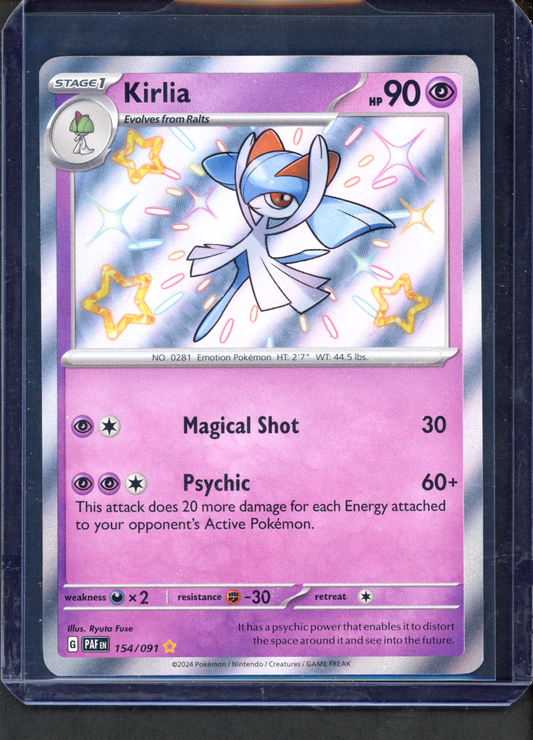 154/091 - Kirlia – Paldean Fates – Shiny Rare