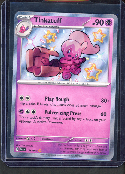166/091 - Tinkatuff – Paldean Fates – Shiny Rare