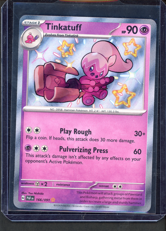 166/091 - Tinkatuff – Paldean Fates – Shiny Rare