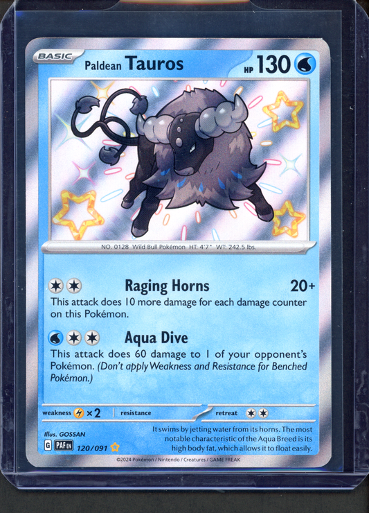 120/091 - Paldean Tauros – Paldean Fates – Shiny Rare