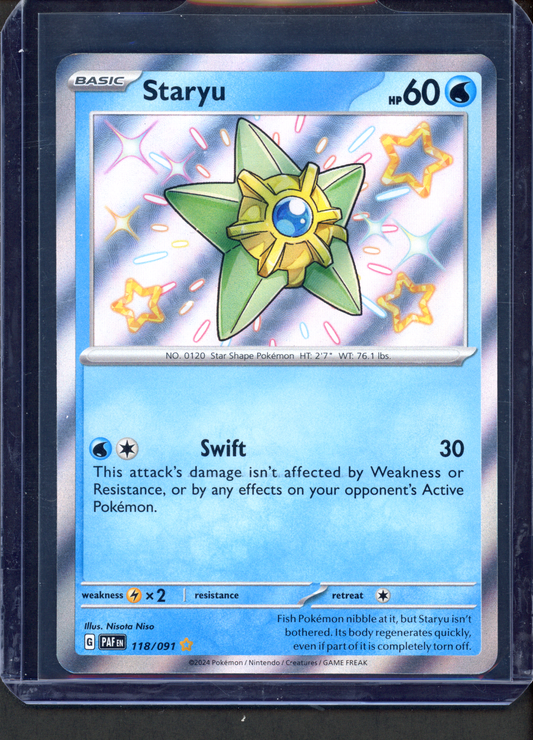 118/091 - Staryu – Paldean Fates – Shiny Rare