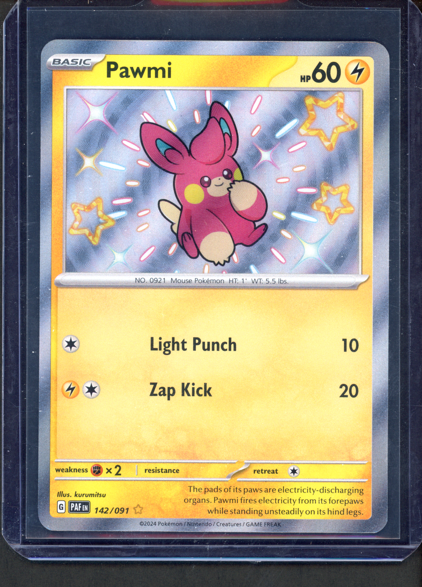 142/091 - Pawmi – Paldean Fates – Shiny Rare