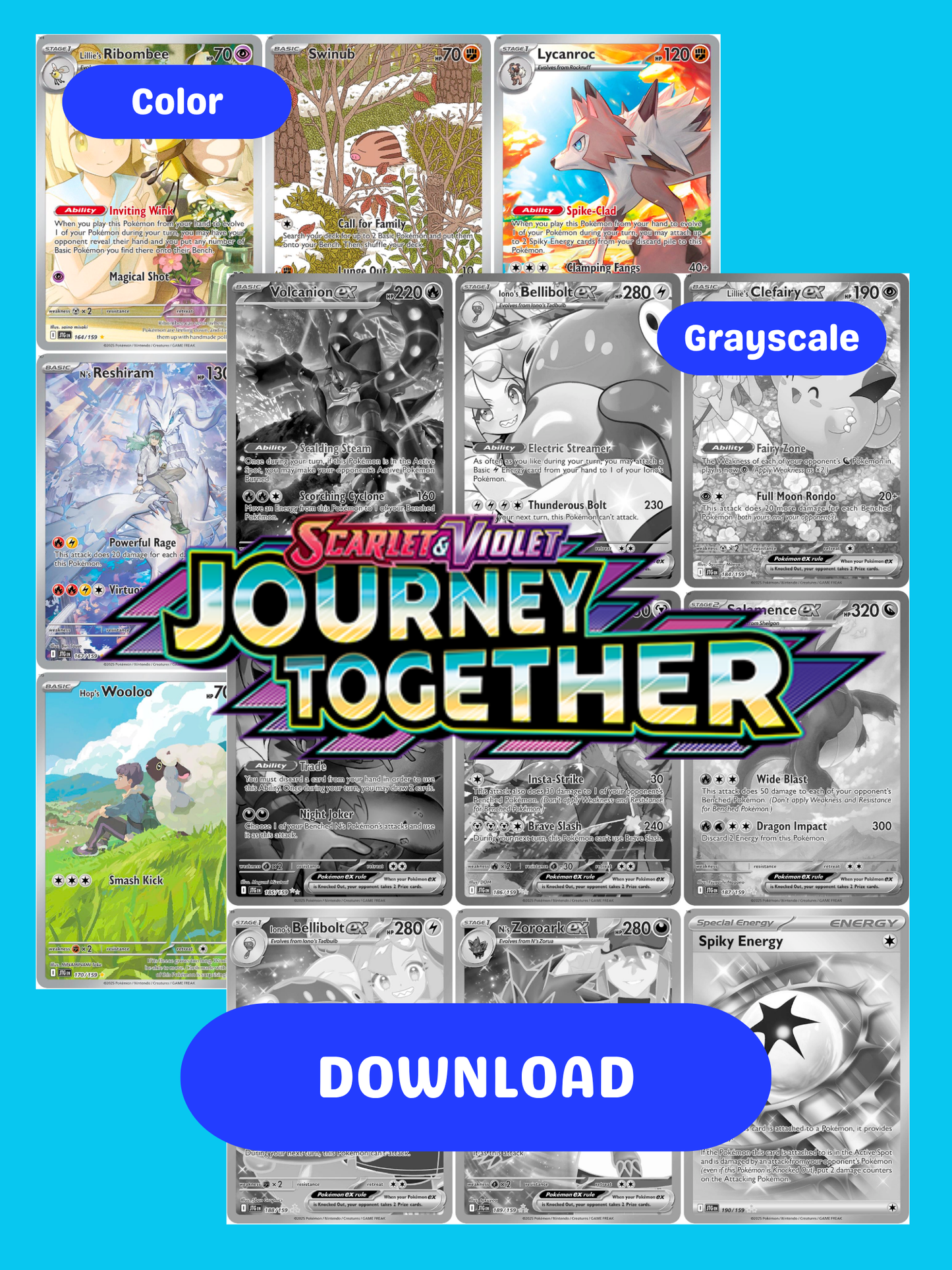 Scarlet & Violet: Journey Together Printable Master and Complete Set Binder Placeholders + Checklist (Digital Download)