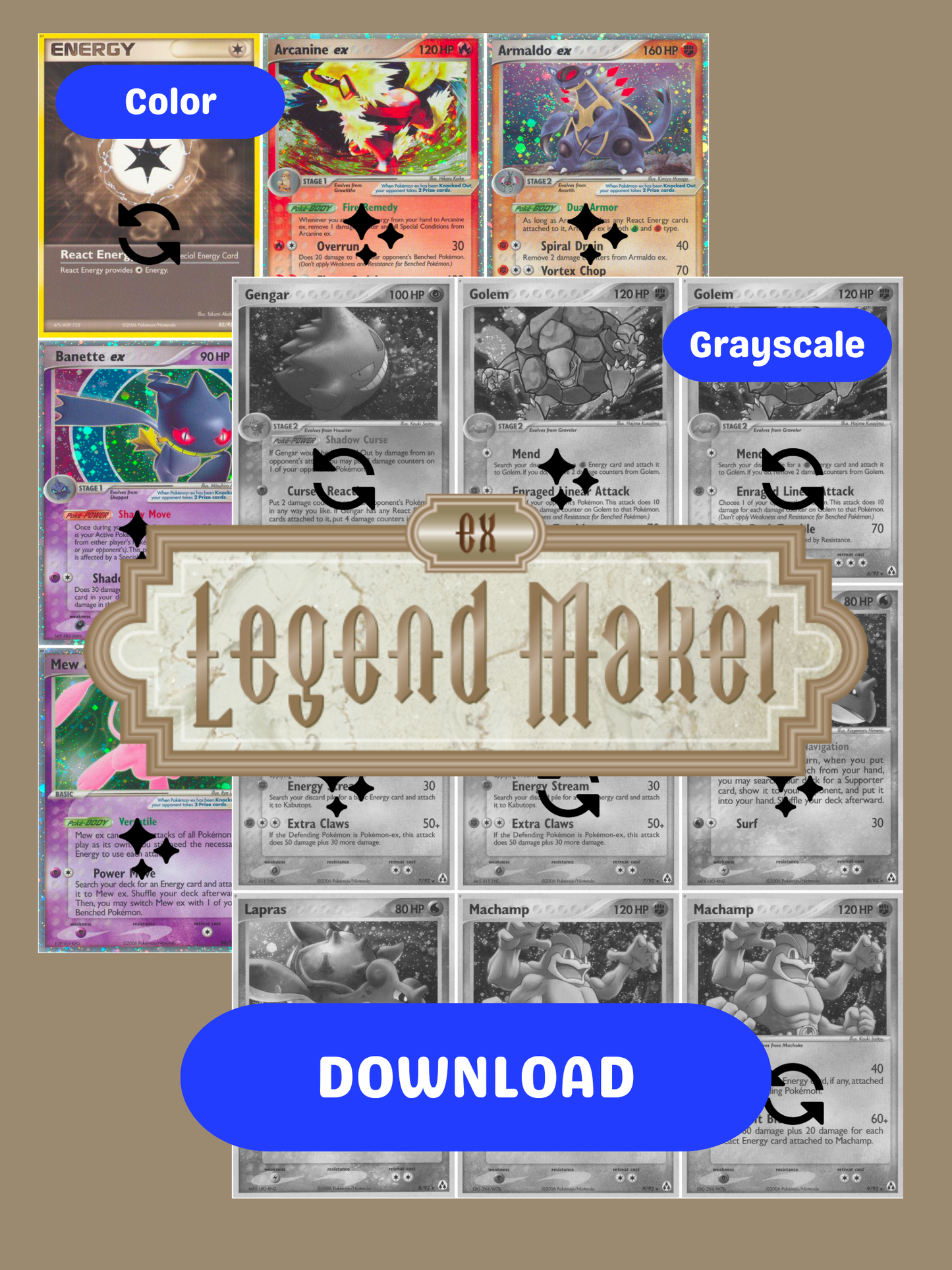 EX: Legend Maker Printable Master and Complete Set Binder Placeholders + Checklist (Digital Download)