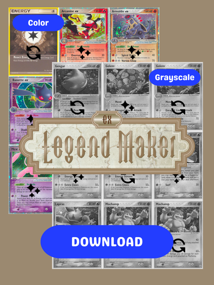 EX: Legend Maker Printable Master and Complete Set Binder Placeholders + Checklist (Digital Download)