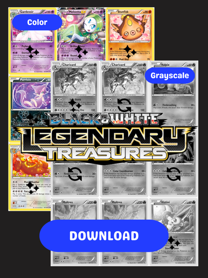 Black & White: Legendary Treasures Printable Master and Complete Set Binder Placeholders + Checklist (Digital Download)