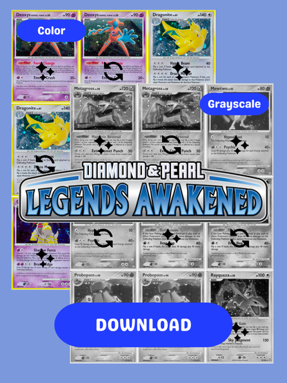 Diamond & Pearl: Legends Awakened Printable Master and Complete Set Binder Placeholders + Checklist (Digital Download)