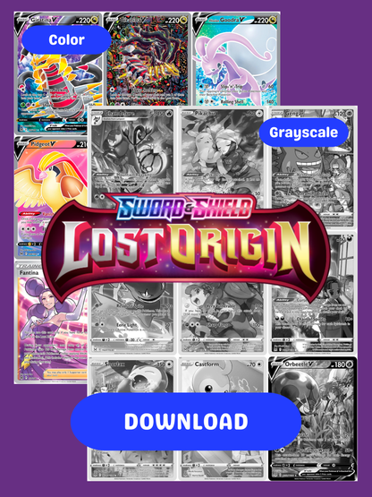 Sword & Shield: Lost Origin Printable Master and Complete Set Binder Placeholders + Checklist (Digital Download)