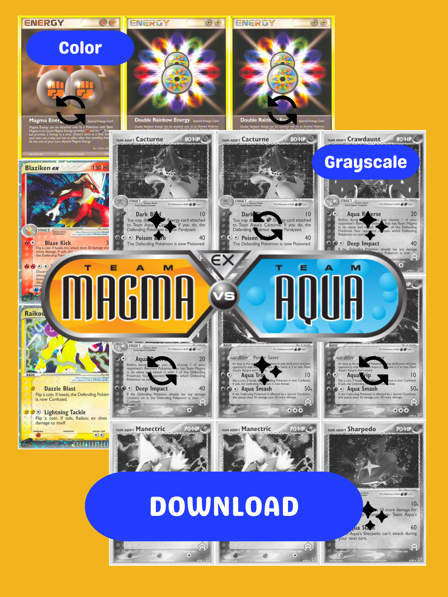 EX: Team Magma vs Team Aqua Printable Master and Complete Set Binder Placeholders + Checklist (Digital Download)